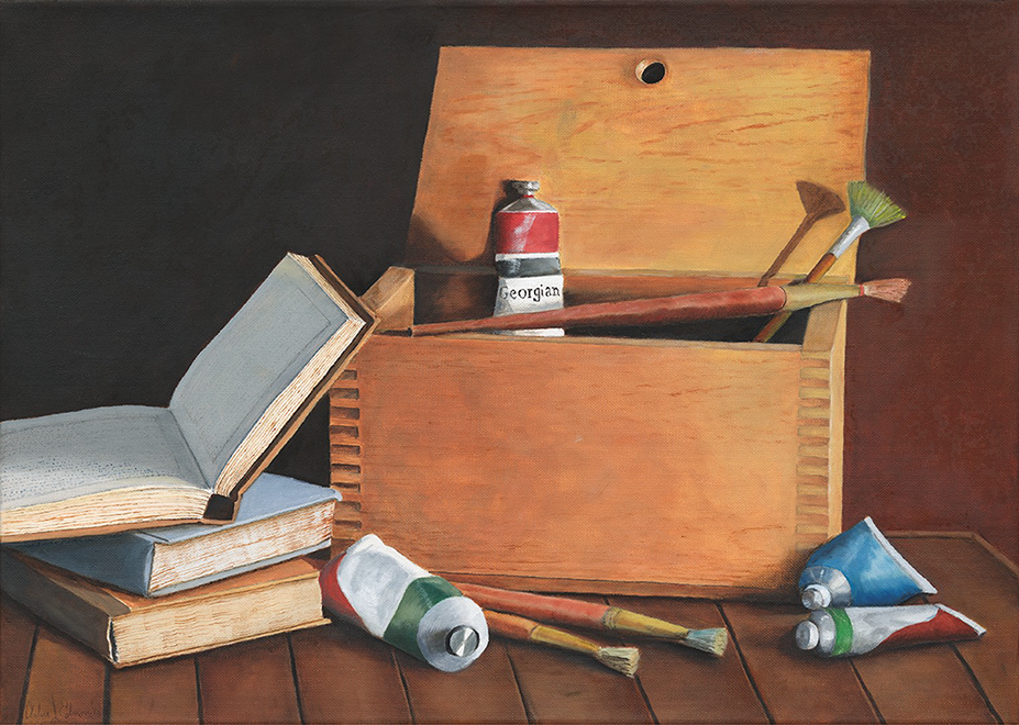 Painting of a Painter's Box of Tools
